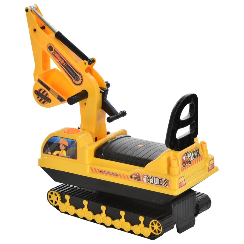 Kids ride cheap on excavator