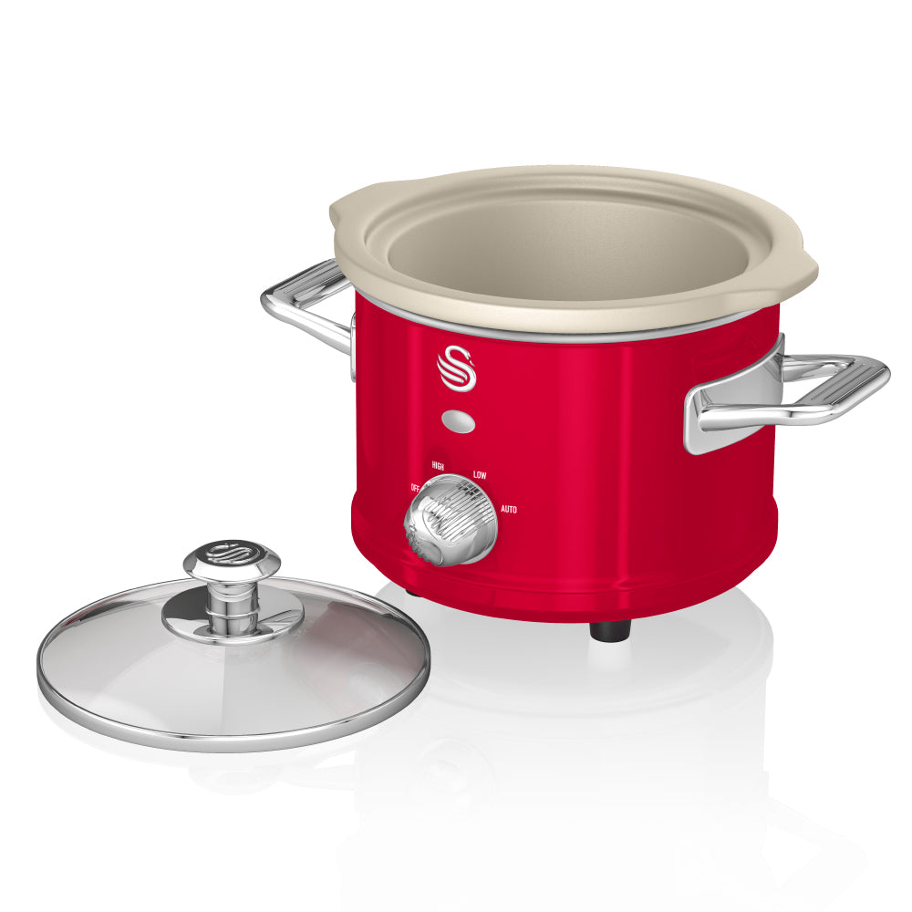 Swan Slow Cooker Retro 1.5L Red