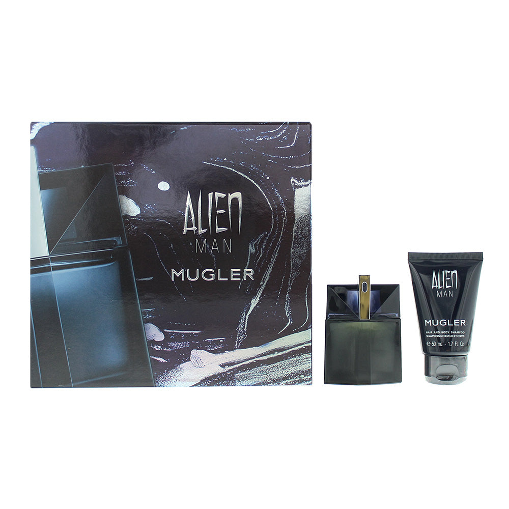 Mugler Alien Man 2 Piece Gift Set Eau De Toilette 50ml Refillable Hai