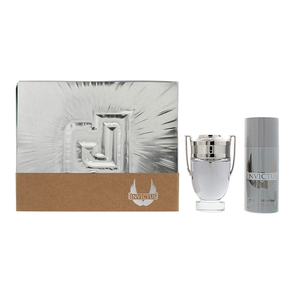 Paco Rabanne Invictus 2 Piece Gift Set Eau De Toilette 100ml Deodor