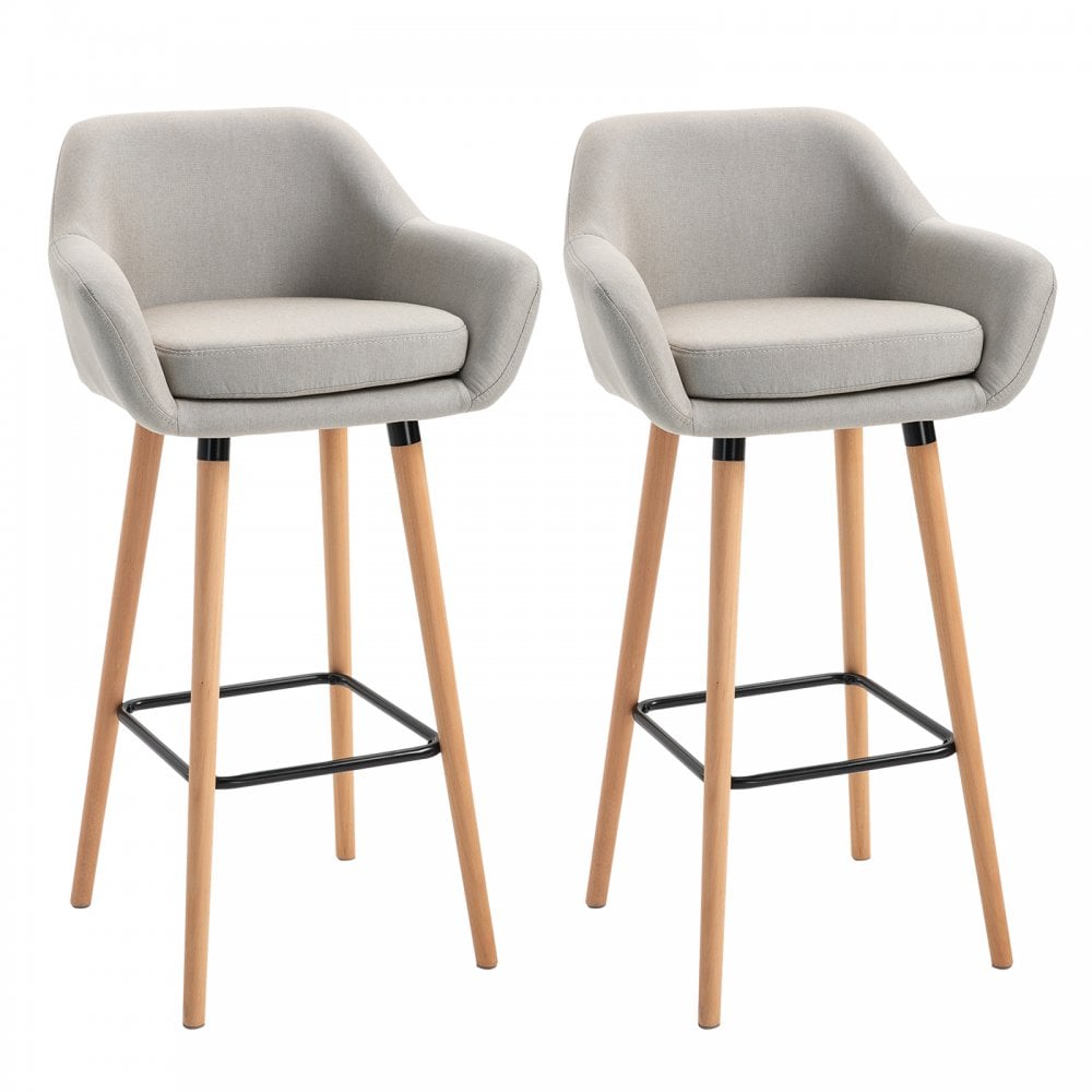 Grey linen bar online stools