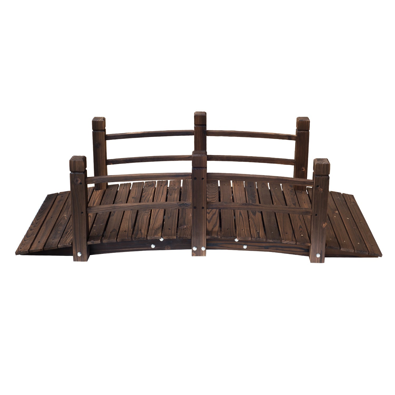Outsunny 1.5M Wooden Garden Bridge Lawn Décor Stained Finish
