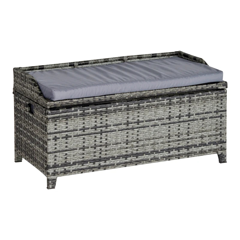 Outsunny rattan storage bench hot sale