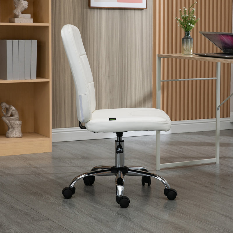 Vinsetto Curved Back Home Office Chair with Adjustable Height, White