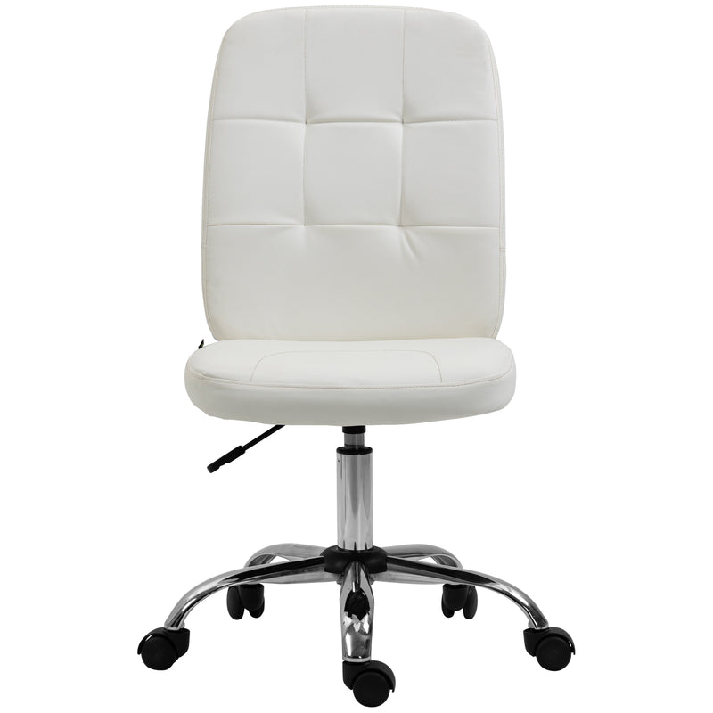 Vinsetto Curved Back Home Office Chair with Adjustable Height, White