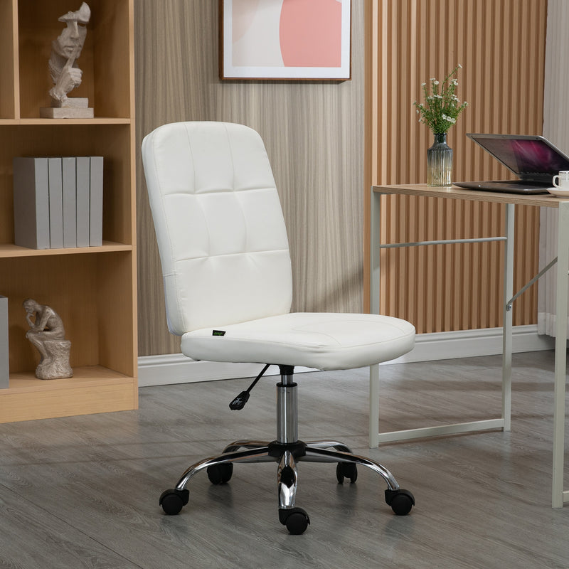 Vinsetto Curved Back Home Office Chair with Adjustable Height, White