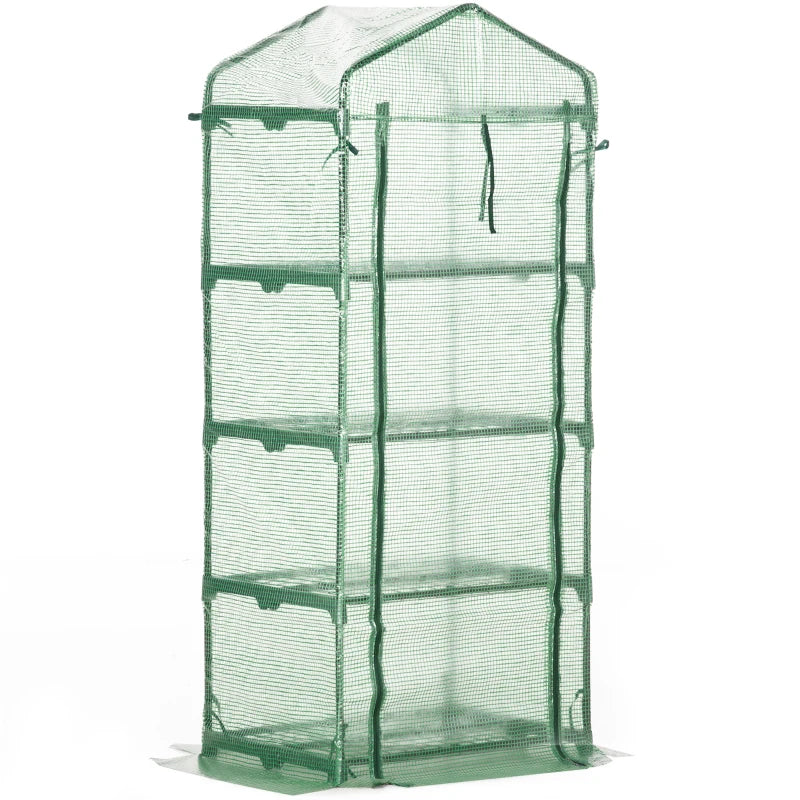 Outsunny Mini Greenhouse with 4 Tier 70 x 50 x 160 cm - Green