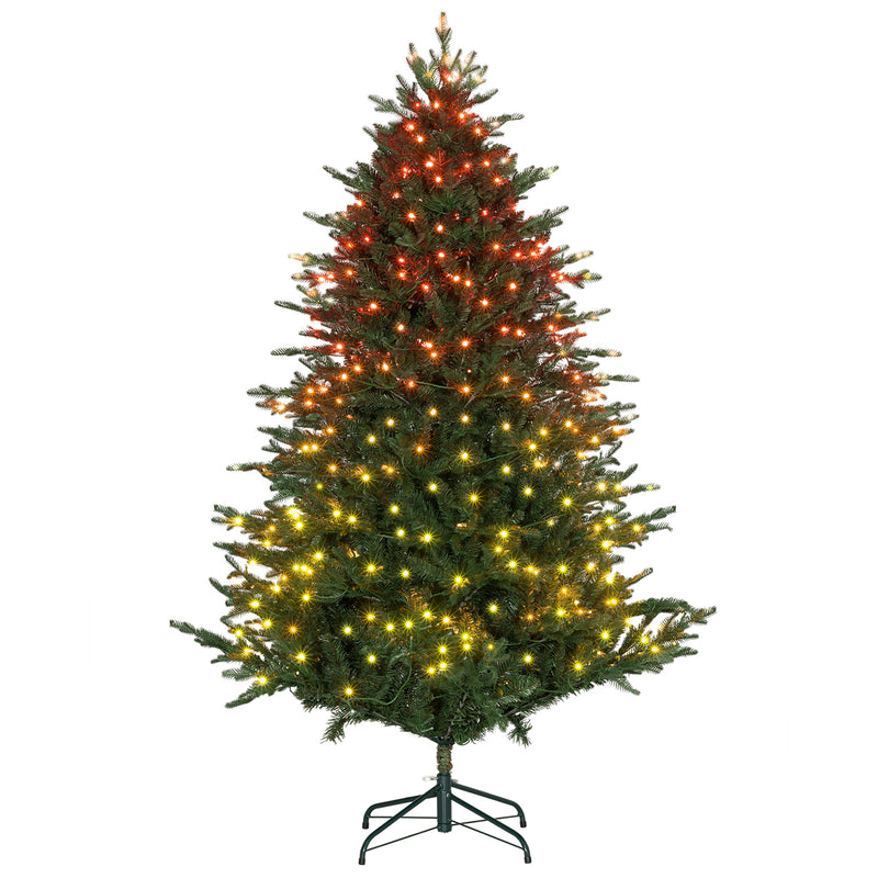 HOMCOM 6ft Prelit Artificial Christmas Tree w/ Lights for Party Decoration