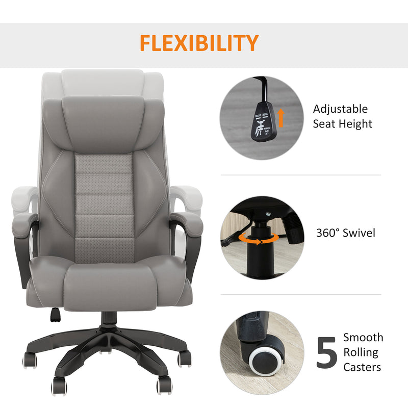 Vinsetto High Back 6 Points Vibration Massage Executive Office Chair, Grey