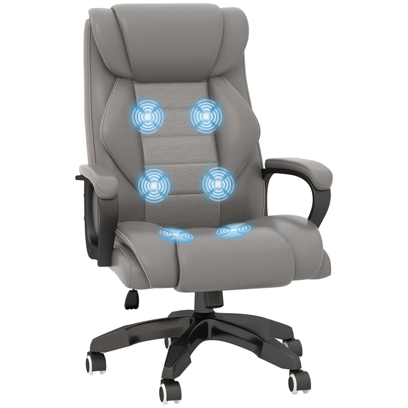 Vinsetto High Back 6 Points Vibration Massage Executive Office Chair, Grey