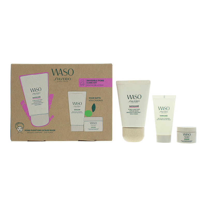 Shiseido Waso Invisible Pore Care 3 Piece Gift Set: Moisturiser 15ml - Cleanser