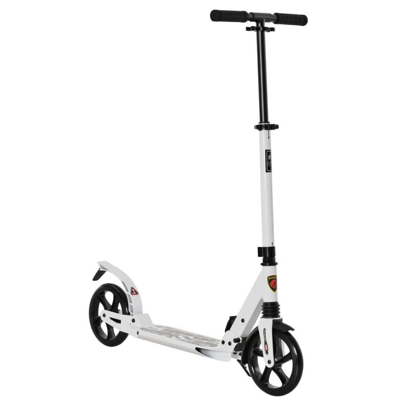 ALPINE SPIRIT Foldable Kick Scooter, Adjustable Height, 94L x 38W x 90-105Hcm-White