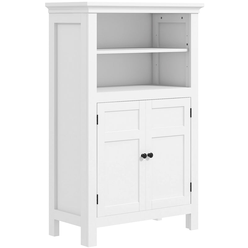 HOMCOM Modern Bathroom Storage Cabinet with Open Shelves, White