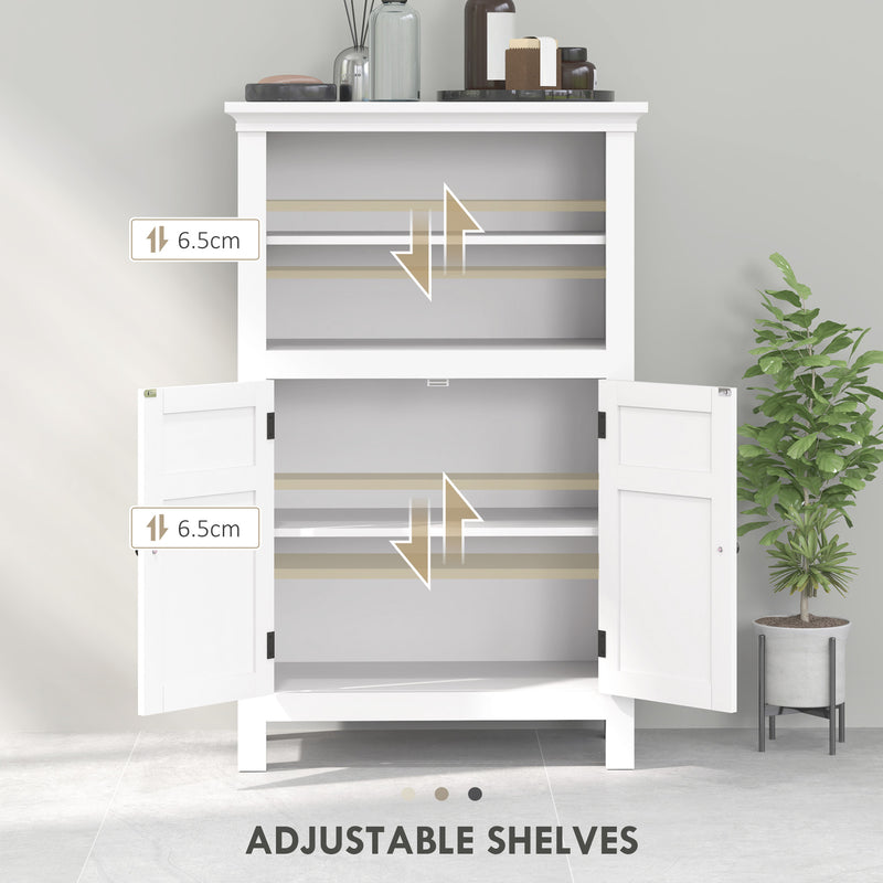 HOMCOM Modern Bathroom Storage Cabinet with Open Shelves, White