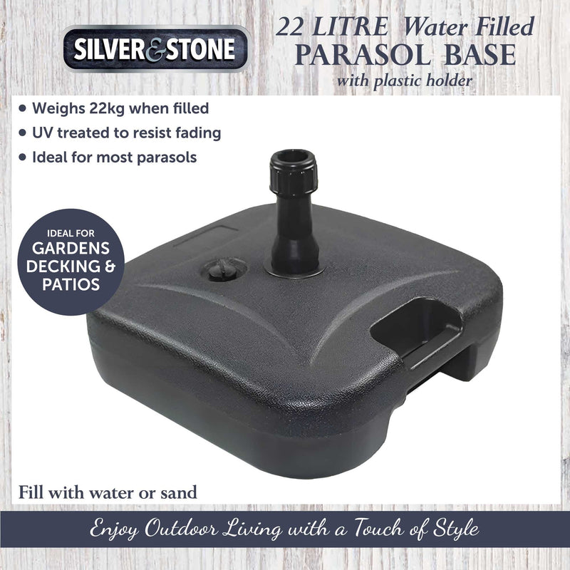 Silver & Stone 22L Water Filled Base With Plastic Holder