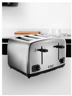 Russell Hobbs Adventure 4 Slice S/s Toaster - Silver