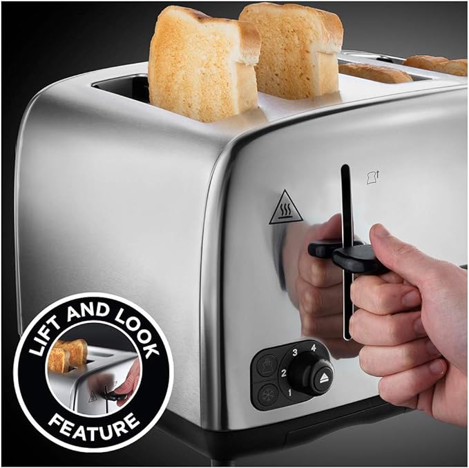 Russell Hobbs Adventure 4 Slice S/s Toaster - Silver