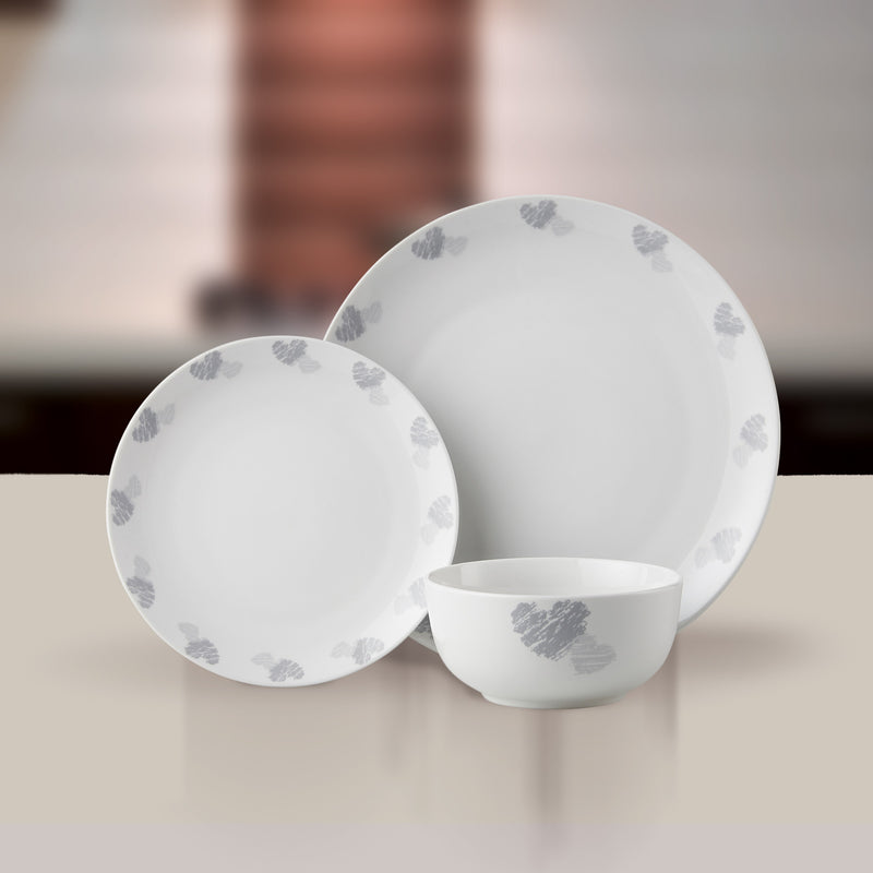 Lewis's 12 Piece Dinner Set - Hearts