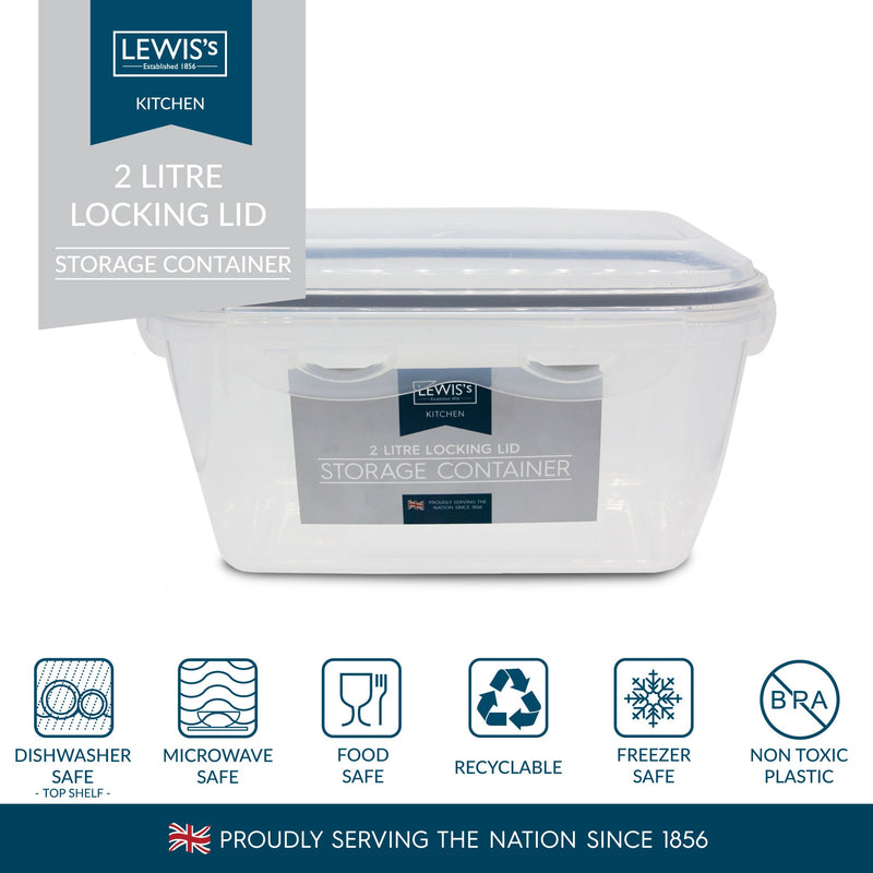 Lewis's Food Container Click Lock 2L