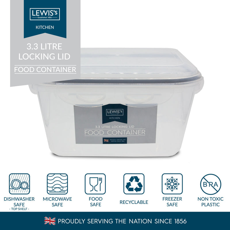 Lewis's Food Container Click Lock - 3.3L