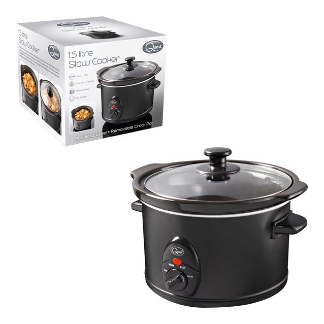 Quest 1.5 Litre Slow Cooker - Black