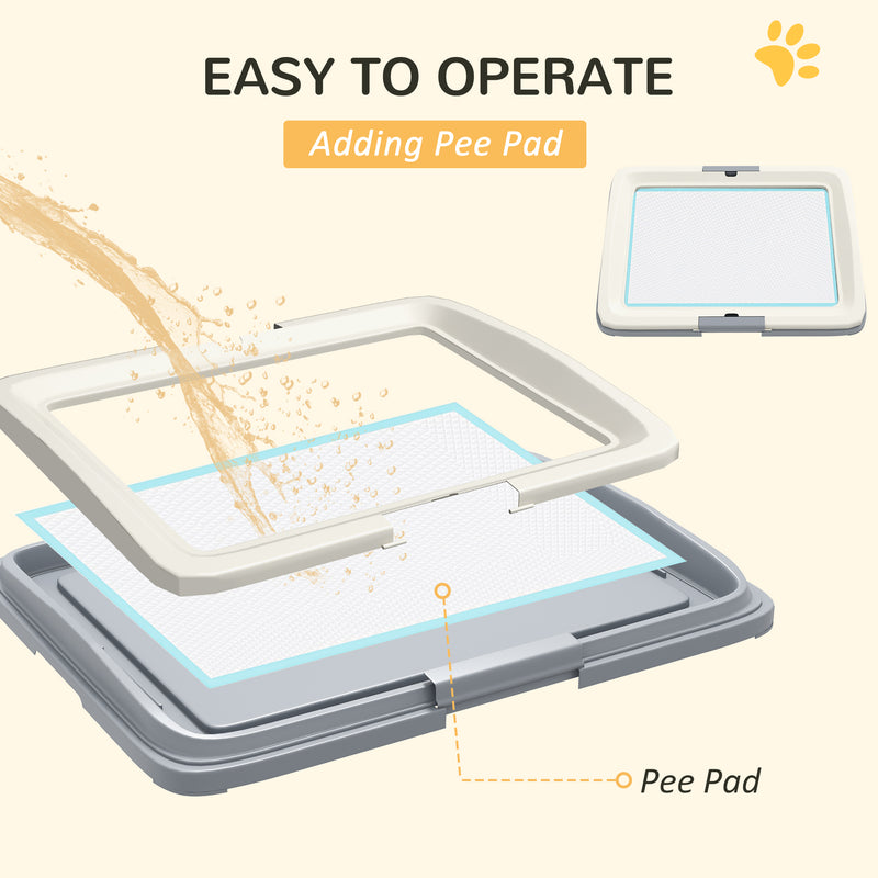 PawHut Dog Toilet Tray, Dog Litter Tray for Training Dogs, 63 x 49 x 6cm