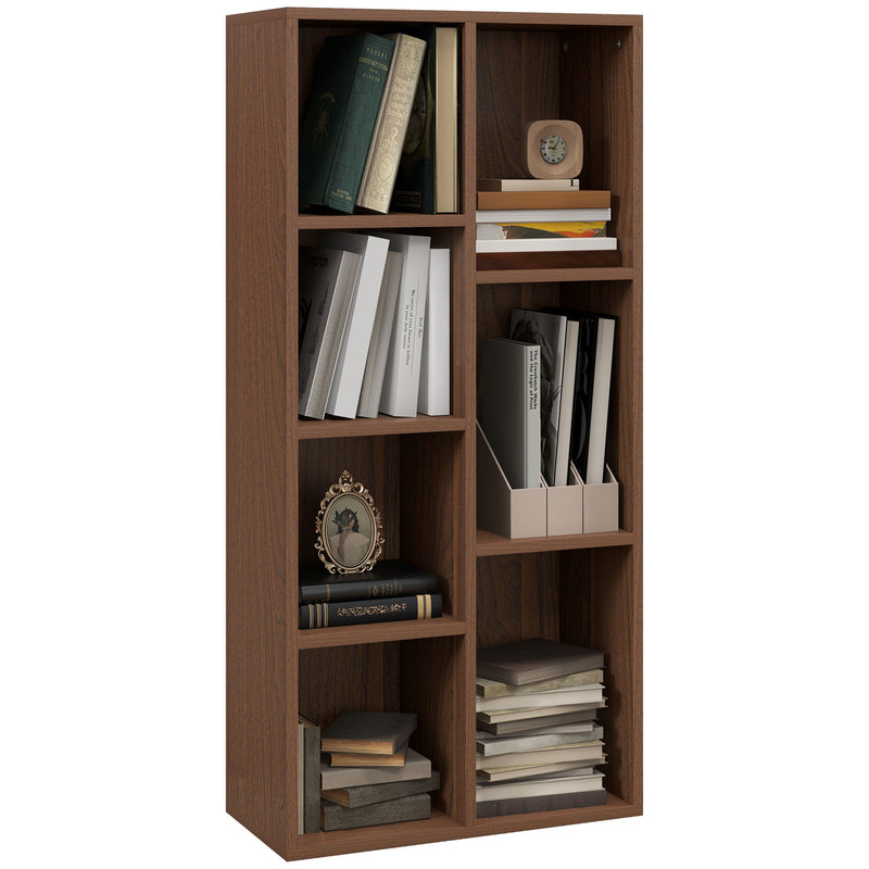 HOMCOM Bookcase Modern Bookshelf Cabinet for Home Office Walnut