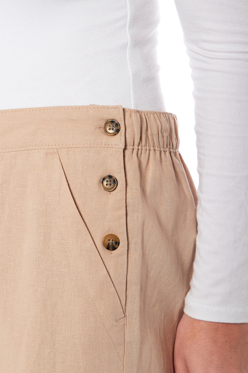 Ladies Linen Shorts - Stone