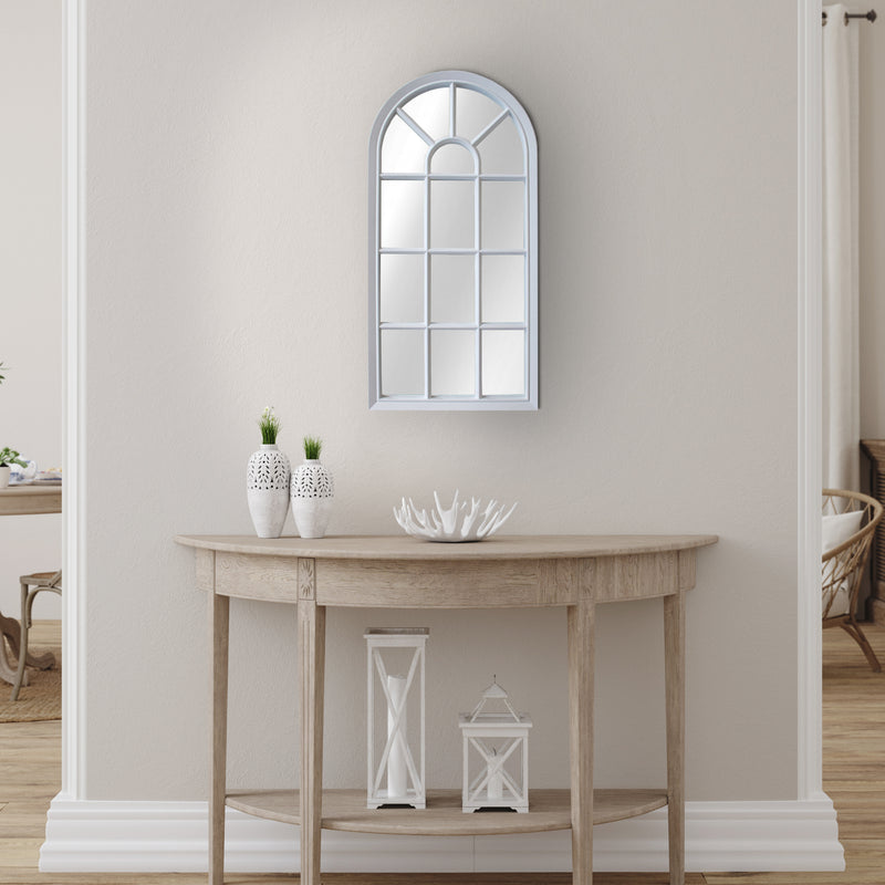 Lewis's Window Large Hallway Mirror 34 x 69cm - White