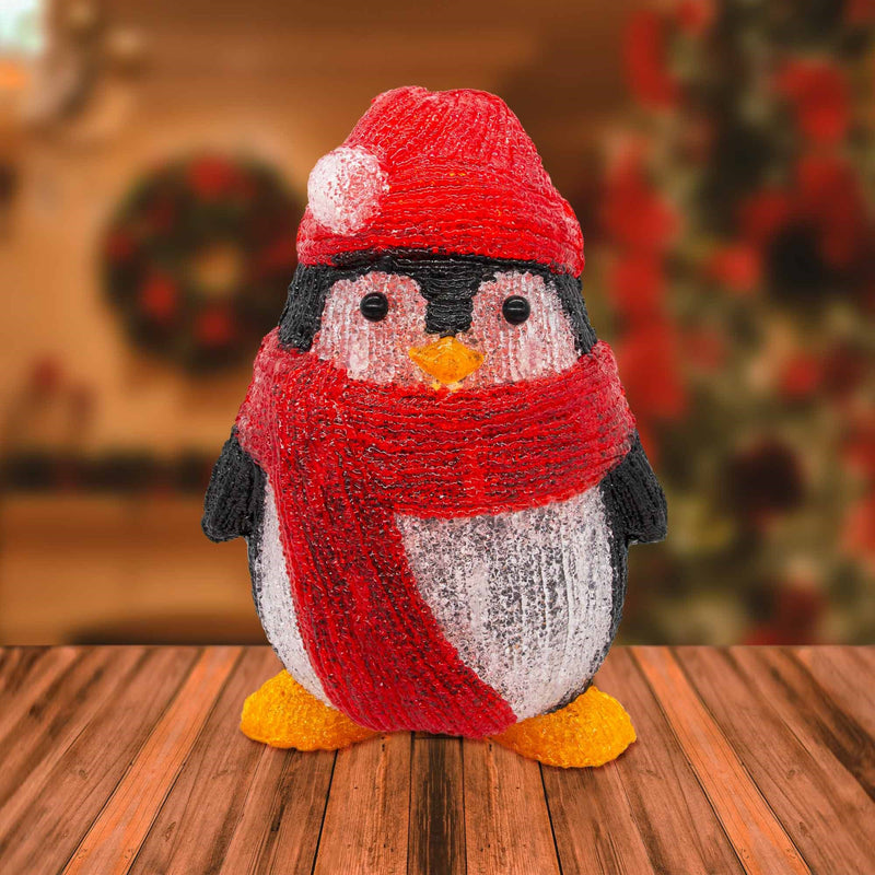 Christmas Sparkle Acrylic Penguin 30cm with 30 White LEDs