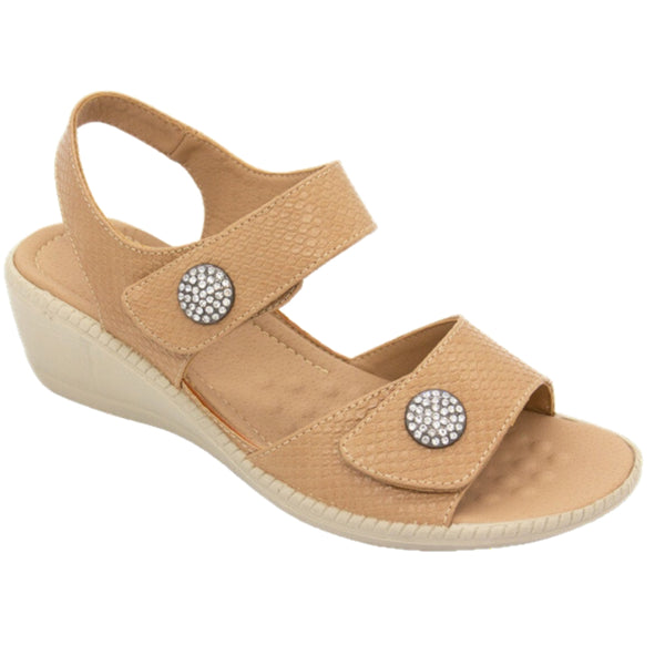 Ladies Cushion Walk Sandals Nude