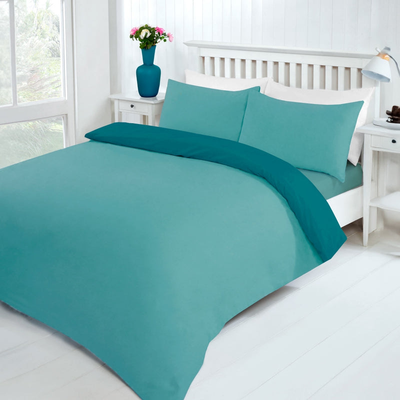 Lewis's Supersoft Reversible Bed in a Bag - Dark Teal / Teal