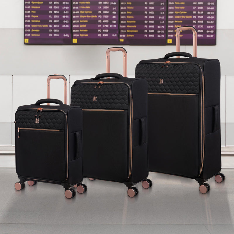 It Luggage Suitcase Lux-lite Divinity Eva -  Black & Rose Gold 8 Wheel Suitcase