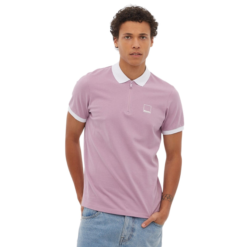 Bench Rostock Zip Neck Polo  - Purple