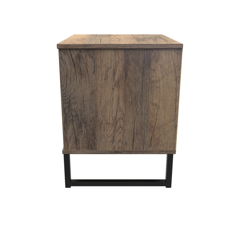 Havana Ready Assembled Bedside Table with 2 Drawers  - Vintage Oak