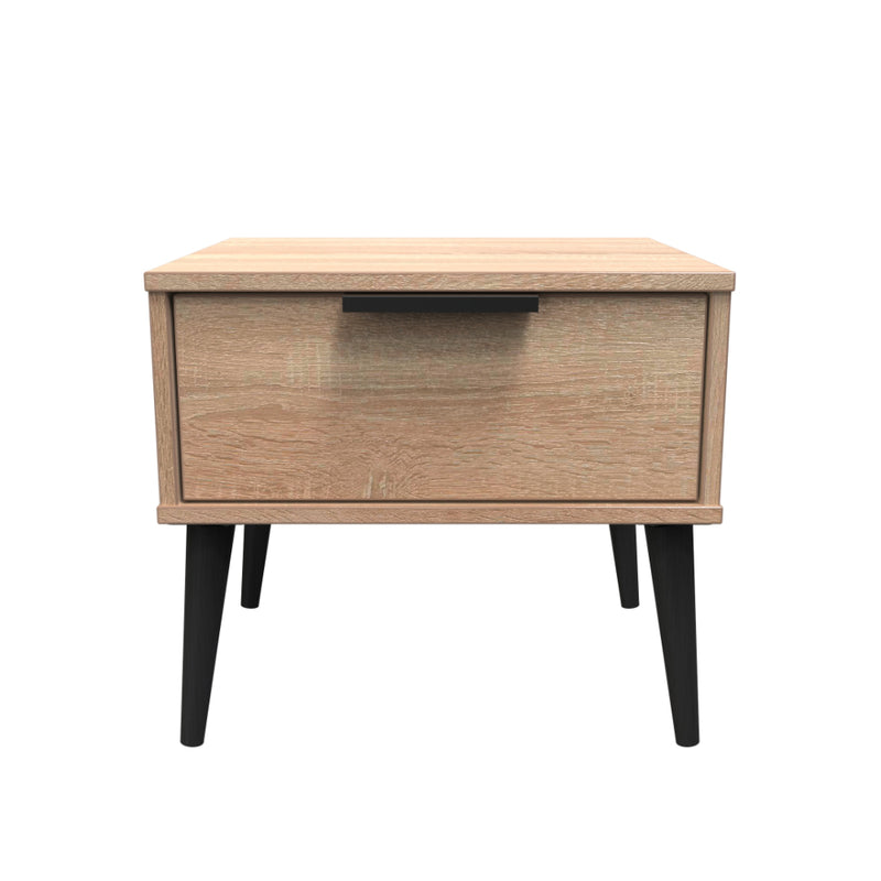 Helsinki Ready Assembled Bedside Table with 1 Drawer  - Bardolino Oak