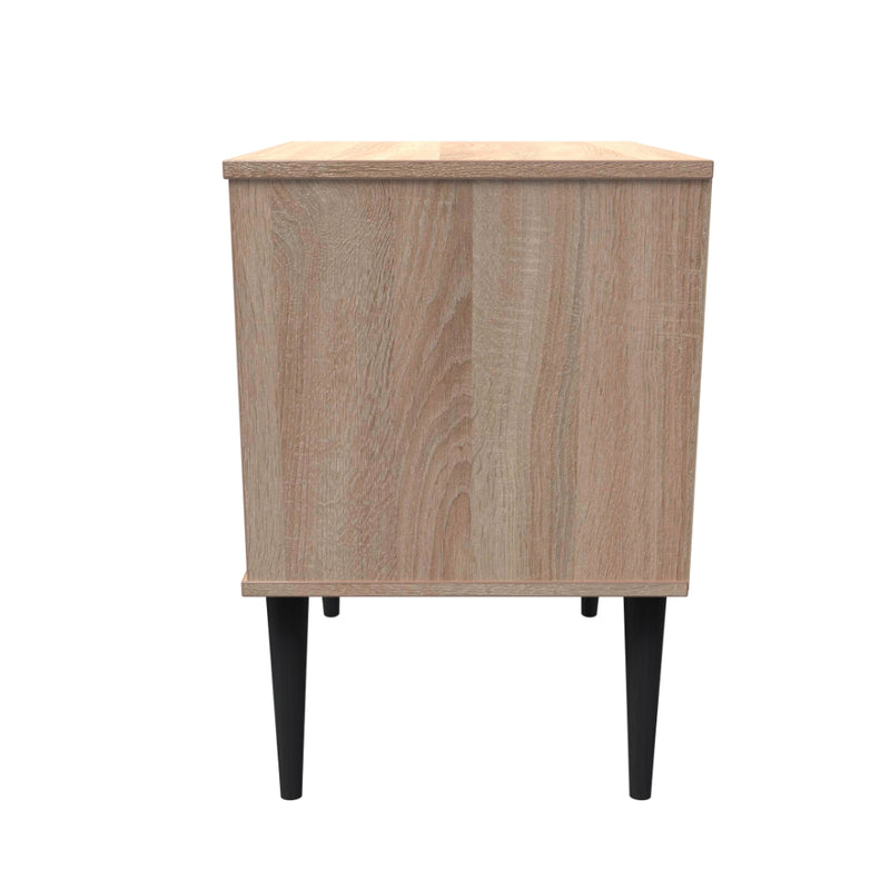 Helsinki Ready Assembled Bedside Table with 2 Drawers  - Bardolino Oak