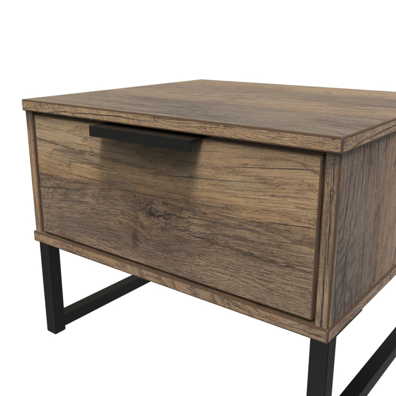 Havana Ready Assembled Bedside Table with 1 Drawer  - Vintage Oak