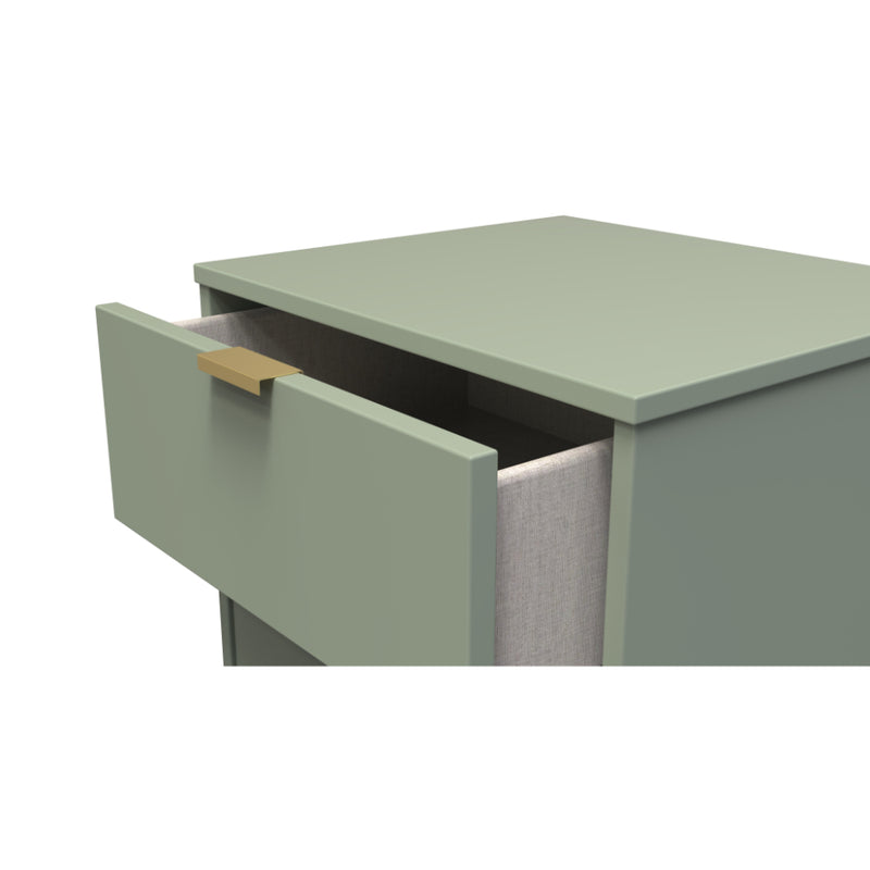 Harare Ready Assembled Bedside Table with 2 Drawers  - Reed Green