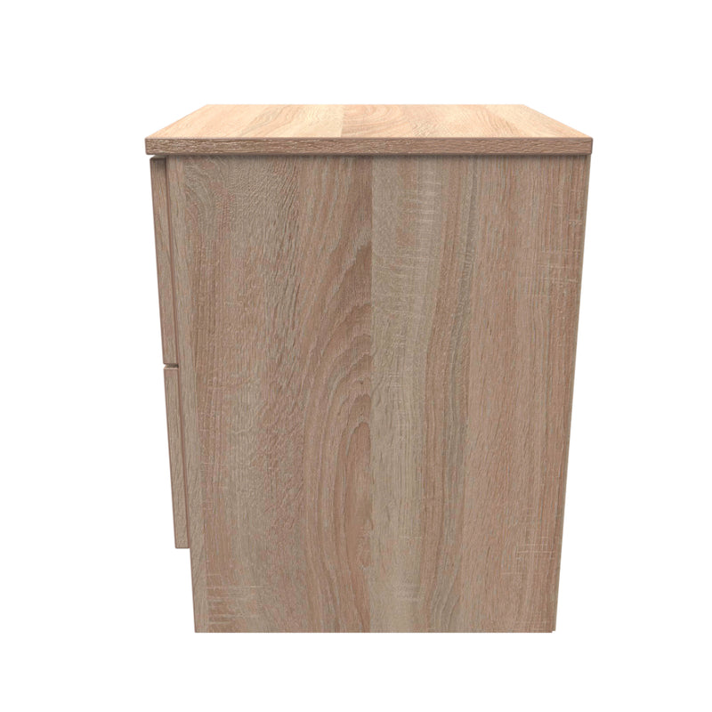 Dakar Ready Assembled Bedside Table with 2 Drawers  - Modern Oak