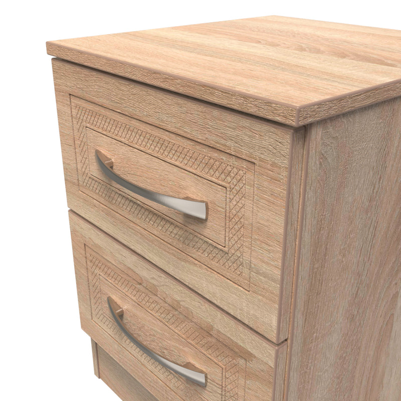 Dakar Ready Assembled Bedside Table with 2 Drawers  - Modern Oak