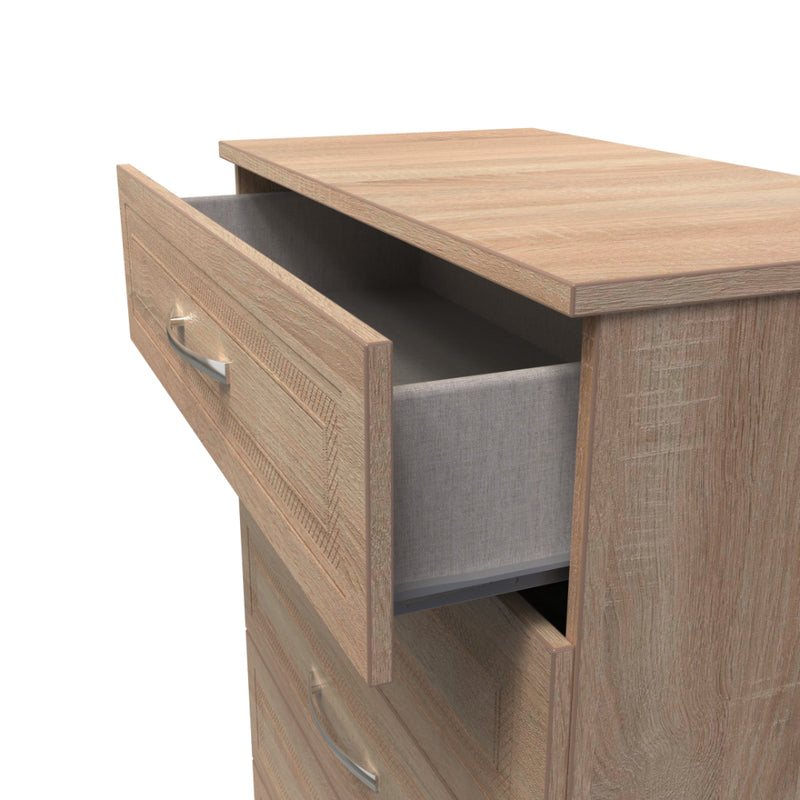 Dakar Ready Assembled Chest of Drawers with 5 Drawers  - Modern Oak