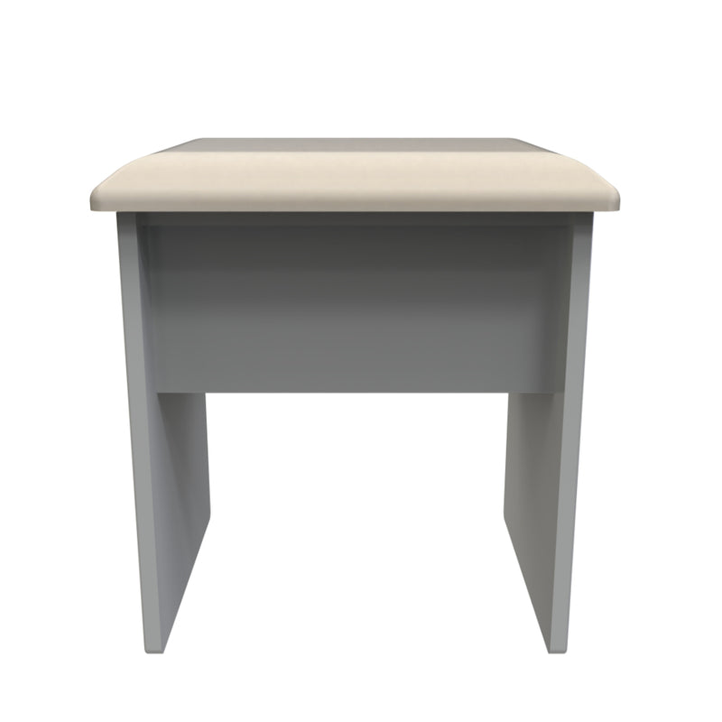 Kingston Ready Assembled Dressing Table Stool  - Dust Grey & Bardolino Oak