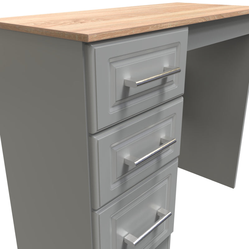 Kingston Ready Assembled Dressing Table  - Dust Grey & Bardolino Oak