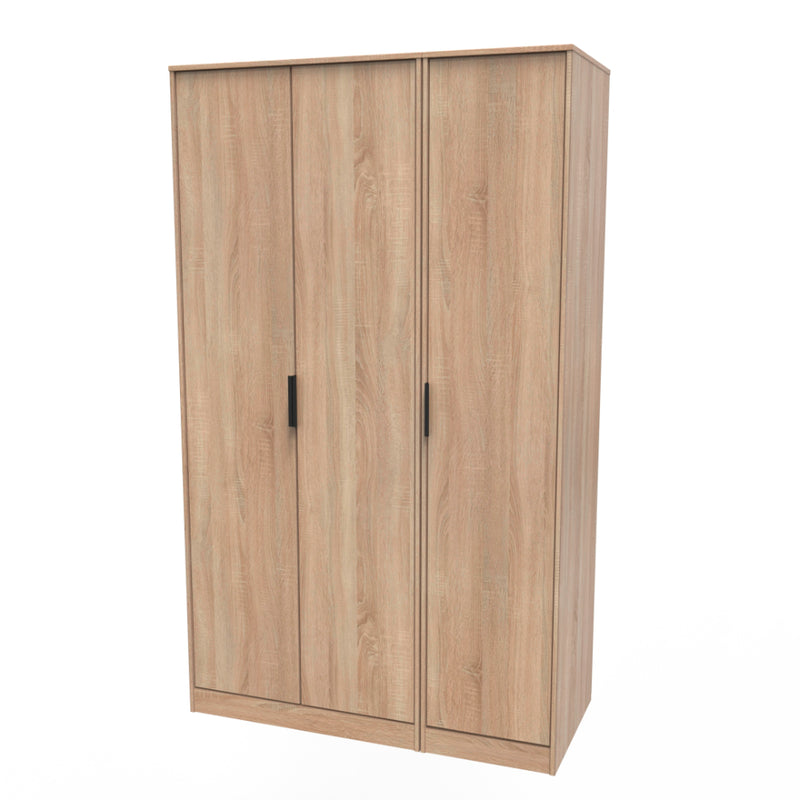 Helsinki Ready Assembled Wardrobe with 3 Doors  - Bardolino Oak