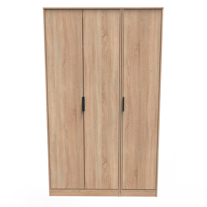 Helsinki Ready Assembled Wardrobe with 3 Doors  - Bardolino Oak