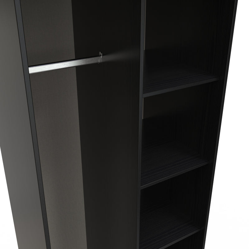 Haiti Ready Assembled Open Wardrobe  - Black Matt