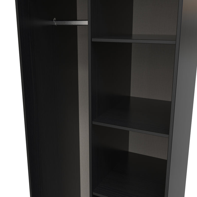 Haiti Ready Assembled Open Wardrobe  - Black Matt