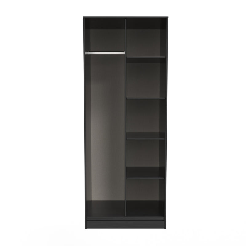 Haiti Ready Assembled Open Wardrobe  - Black Matt