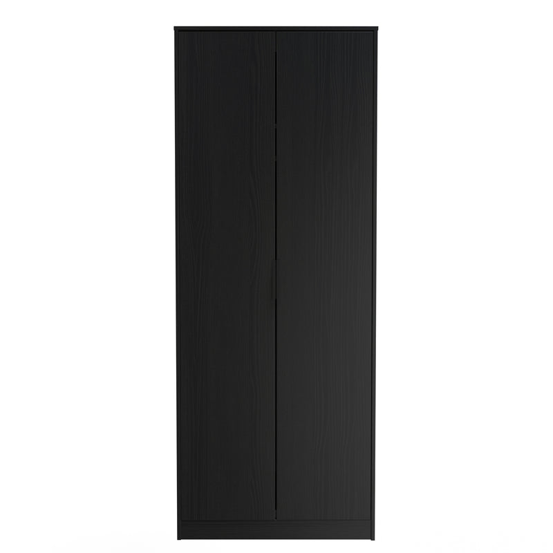 Haiti Ready Assembled Wardrobe with 2 Doors  - Black Matt